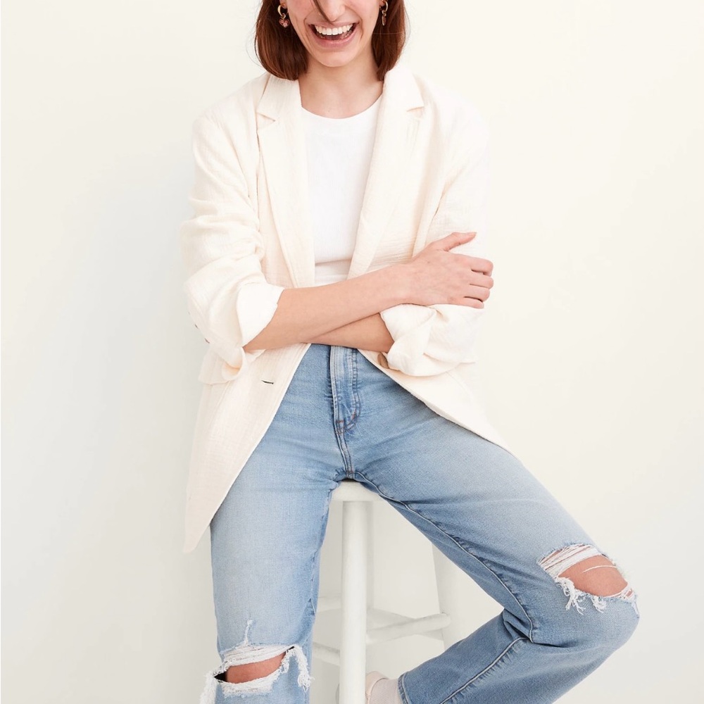 Madewell Cotton-Linen Relaxed Larsen Blazer